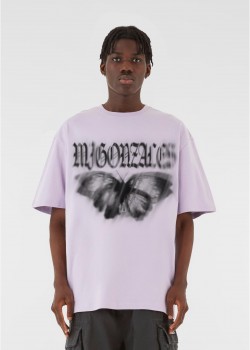 Овърсайз тениска MJG Heavy Oversized Tee - BUTTERFLY ILLUSION lilac XXL