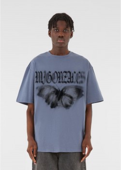 Овърсайз тениска MJG Heavy Oversized Tee - BUTTERFLY ILLUSION vintage blue XXL