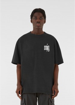 Овърсайз тениска MMJG Heavy Oversized Acid Washed Tee - TRANSFORMATION black XXL