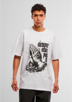 Овърсайз тениска MJG Heavy Oversized Tee - Pray for you white XXL