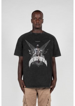 Овърсайз тениска HIGHER THAN HEAVEN V.1 Acid Washed Heavy Oversize Tee black XXL