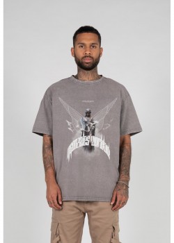 Овърсайз тениска HIGHER THAN HEAVEN V.1 Acid Washed Heavy Oversize Tee asphalt XXL