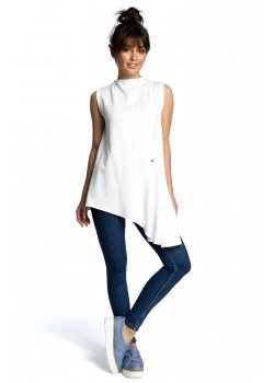 Асиметричен топ в цвят екрю B069 Асиметричен топ в цвят екрю B069