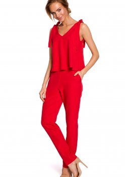 Дамски гащеризон в червен цвят M437