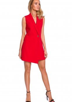 Елегантна рокля в червен цвят M439
