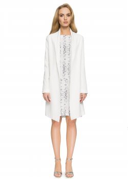 Елегантно дълго сако в цвят екрю S071