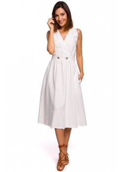 Ежедневна рокля в екрю цвят S224  Ежедневна рокля в екрю цвят S224