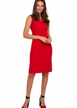 Класическа рокля в червен цвят K004