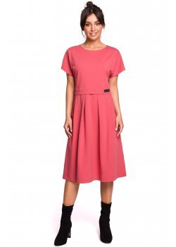 Стилна рокля в корал цвят B134 Стилна рокля в корал цвят B134