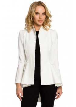 Стилно асиметрично сако в цвят екрю M165 Стилно асиметрично сако в цвят екрю M165