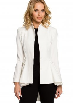 Стилно асиметрично сако в цвят екрю M165