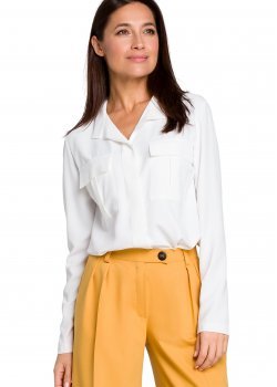 Свободна риза в екрю цвят S144 
