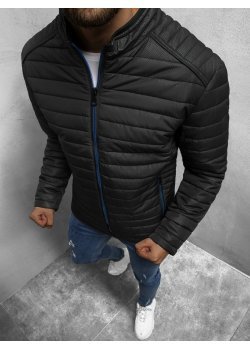 Мъжко преходно яке в черен цвят N/6885/1 Мъжко преходно яке в черен цвят N/6885/1