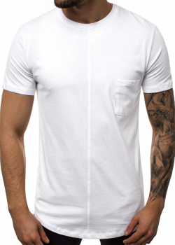 Тениска в бял цвят с джоб